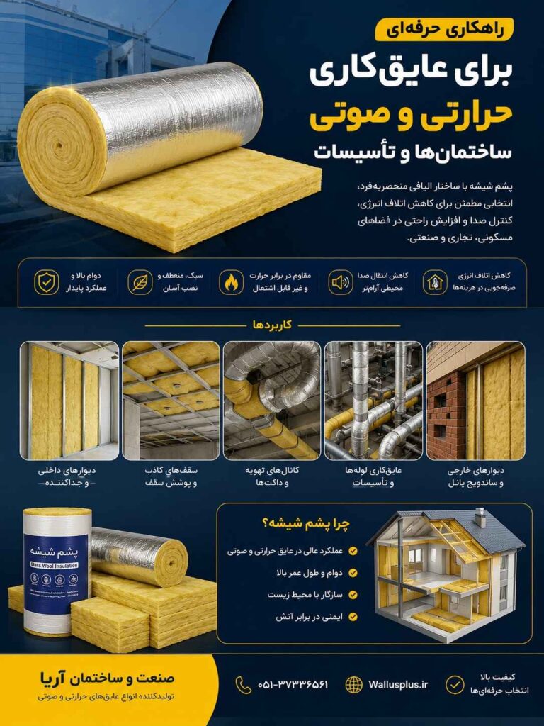 راهکاری حرفهای برای عایقکاری حرارتی و صوتی ساختمانها و تأسیسات با پشم شیشه